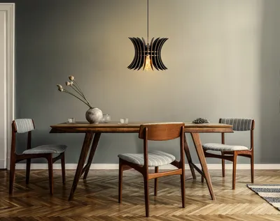 Productafbeelding van Opviq, model 149-149FLH, kleur zwart, kroonluchter, behuizing van MDF