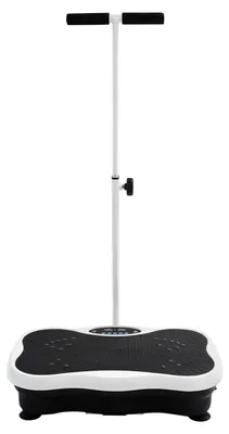 Produktbild von Vibrationsplatte - Fitnessgerät - LED-Display - Mit Haltegriffen - 180W 220V - Cardiotrainer für Füße - Weiß