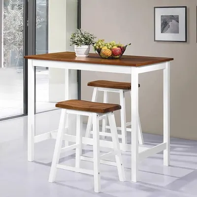Productafbeelding van Bartafelset, 3-delig. Massief houten staande tafel, geschikt voor keuken of receptie