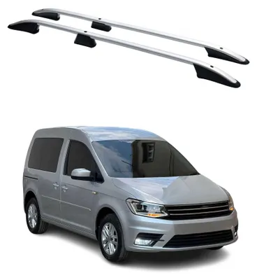 Imagen del producto de Barras de techo longitudinales para VW Caddy 2015-2020, modelo L1, de aluminio, color gris, Imagen generada por IA