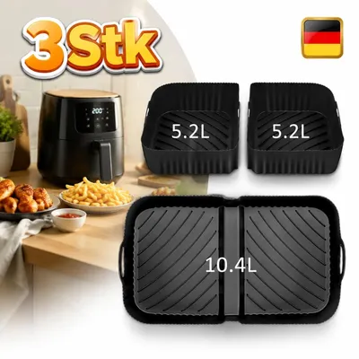Immagine prodotto di Accessori per friggitrice ad aria da 10,4 litri, set da 3 pezzi, stampo in silicone universale, compatibile con Ninja Foodi AF500EU