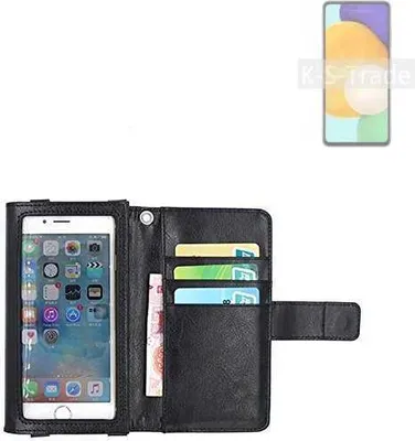 Produktbild von K-S-Trade Handy Hülle Schutz Hülle Kompatibel mit Samsung Galaxy A52 5G Case mit Displayschutz / Schutzfolie Flip Cover Wallet case Etui Hülle
