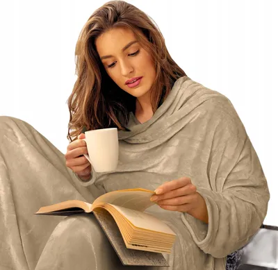 Zdjęcie produktu dla Koc Bluza Oversize Ciepła Gruba Kocobluza Z Kapturem Bingie 150X180Cm
