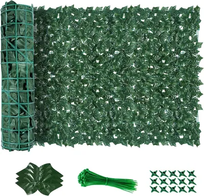 Produktbild von Kunstlicher Efeuzaun 100 x 300 cm, für Balkon, Süßkartoffelblätter, Gartendekoration