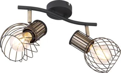 Produktbild von Globo Lighting Strahler Metall schwarz matt, 2x E27