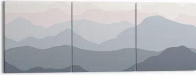 Produktbild von Bild auf Leinwand - Leinwandbild - 3 Teile - Berge Grafiken Buntstift - 150x50cm - Wand Bild - Wanddeko - Wandbilder - Leinwanddruck - Bilder - Wanddekoration - Leinwand bilder - CA150x50-4389