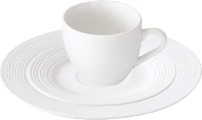 Produktbild von Porzellan in Weiß (18tlg.) Tassen, Untersetzer & Teller Komplett-Set