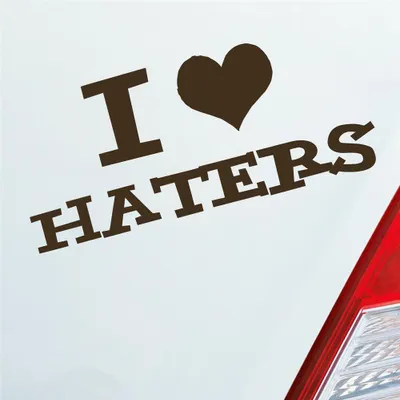 Produktbild von Auto Aufkleber I love Haters Tuning 10x4,5 cm Braun Sticker Heckscheibenaufkleber