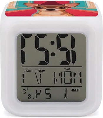 Productafbeelding van Digitale Wekker - LED Klok - Wakker Worden - 7 Kleuren Veranderend - 7.9 cm - Wit