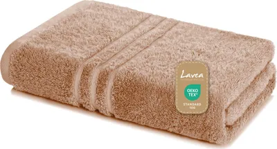 Produktbild von Lavea® Saunatuch 80x200 cm – Hochwertiges, Saugstarkes Saunatuch aus 100% Baumwolle, Frottierserie Elena – Waschbar und Strapazierfähig - Cappuccino