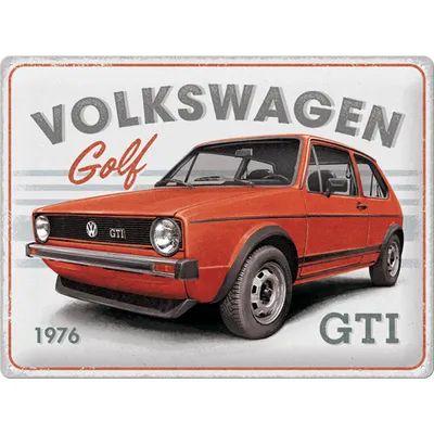 Obrázok produktu pre Nostalgic-Art - Kovová tabuľka 30 x 40 cm - VW Golf - GTI 1976