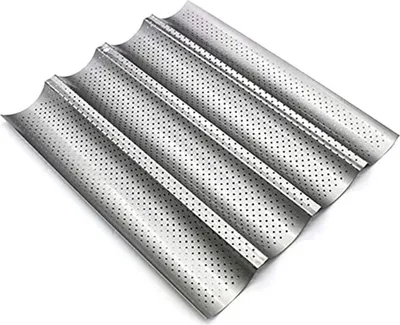 Produktbild von Baguette-Backblech Baguetteform mit Antihaftbeschichtung -4 Slots Edelstahl