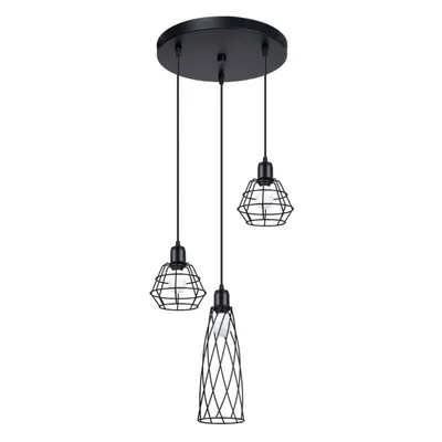 Immagine prodotto di Lampada a sospensione SUBA 3P nero 3xE14 10W acciaio 120x38x38cm Sollux Lighting