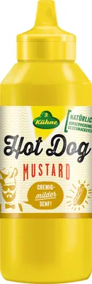 Produktbild von Kuehne Hot Dog Senf mild servierfertig im Glas abgefüllt 250ml