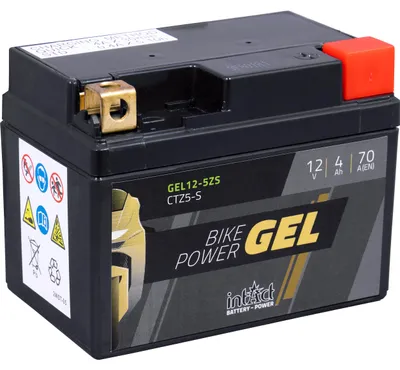 Obrázok produktu pre intAct Bike-Power batéria pre motocykle GEL CTZ5-S 12V 4Ah Gel12-5Z-S