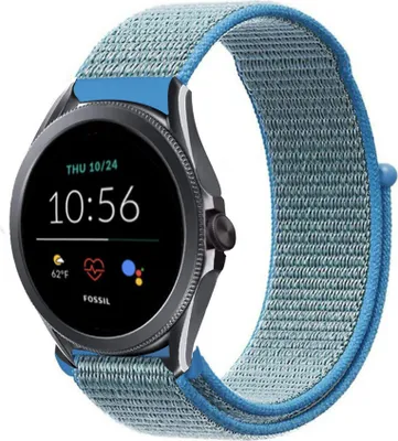 Produktbild von Strap-it Fossil Gen 5e 44mm Nylonarmband (Blau)