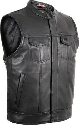 Produktbild von Herren Biker Lederweste mit seitlichen Reißverschluss, Kutte Bikerweste Clubwest(XL)