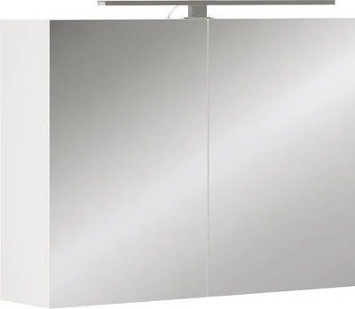 Image de Armoire de toilette Vicco Lavio Blanc 80x60cm avec éclairage LED, Model 55340