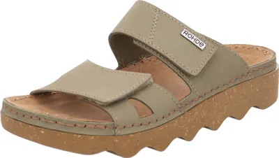 Immagine prodotto di Mulo a due cinturini in pelle Rohde da donna con suola ondulata Foggia-D 6225, misura:40 EU, colore:Verde