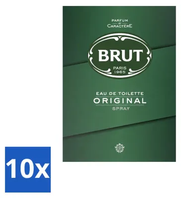 Zdjęcie produktu dla 10 opakowań woda toaletowa Brut Original, pojemność 100 ml - zestaw ekonomiczny, 10 sztuk