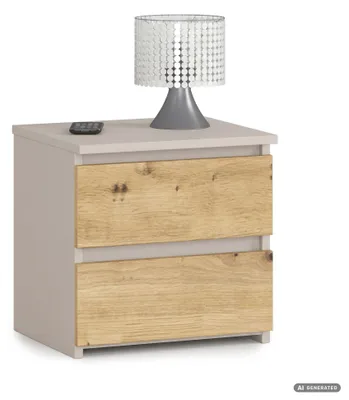Produktbild von Nachttisch CL2 Kaschmir 40 cm 2 Schubladen Front Artisan-Eiche B40xH40xT35 cm
