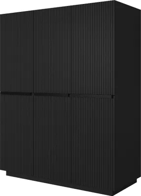 Produktbild von Kleiderschrank Nicole mit Schubladencontainer 150x220x62 cm Schwarz/Schwarz