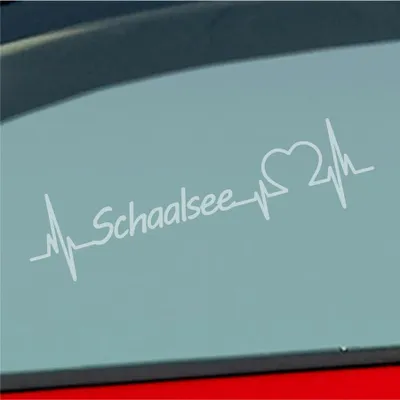 Produktbild von Auto Aufkleber Schaalsee Herz Puls See Sea Liebe Love 19x5 cm Milchglas Sticker Heckscheibenaufkleber