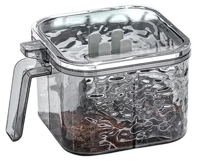 Produktbild von INF Gewürzbox 4 Fächer Einhanddeckel silikonversiegelt PET+ABS+PP Tisch Grau