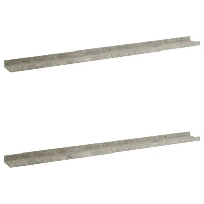 Image de vidaXL Étagères murales 2 pcs. Gris béton 100x9x3 cm