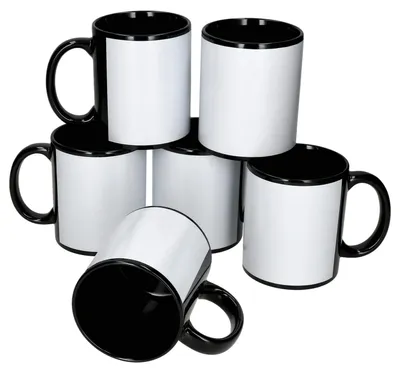 Produktbild von 6x Cara Kaffeebecher 300ml 6 Personen schwarz & weiß Tee Kakao Cappuccino