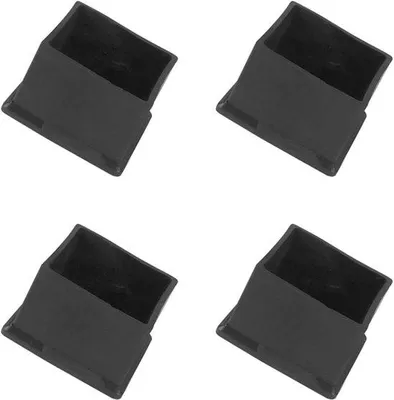 Produktbild von 4 Stück Möbel Beinschutz - Schwarze PVC-Verschlüsse für Stühle und Tische (60mm x 60mm) - Bodenschutz für Sofa und Patio