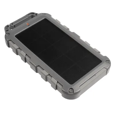 Produktbild von Xtorm 20W Fuel Series Solar Charger 10.000 inkl. 20W USB-C PD & 2x USB 3.0, 1,2W Solarmodul, Taschenlampe, spritzwassergeschützt, Grau/Dunkelgrau, 10000 mAh, Lithium Polymer (LiPo), Quick Charge 3.0, Grau