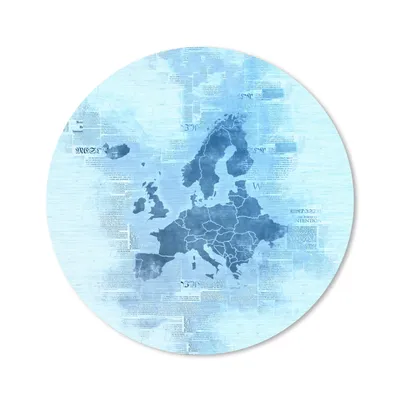 Produktbild von MuchoWow® Mauspad Mousepad Europa - Karte - Aquarell - Blau 30x30 cm - Mousepads - Maus Mat - Pad - Mausunterlage - Tischunterlage - Schreibtischmatten