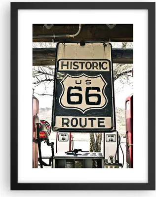 Produktbild von Gerahmtes Poster - Schwarzer Rahmen - Straße alt 66 USA - 30x40 cm - Wand Bild - Wanddeko - Wandbilder - Kunstposter - Wandposter - Bilderrahmen - Bilder - Kunstdruck - Wandbild - P2BPA30x40-3573