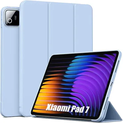 Image de Coque pour Xiaomi Pad 7 / 7 Pro, Protection Antichoc Slim avec Fonction Support - Bleu
