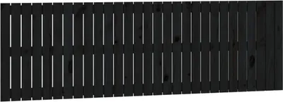 Produktbild von vidaXL Wand-Kopfteil Schwarz 185x3x60 cm Massivholz Kiefer
