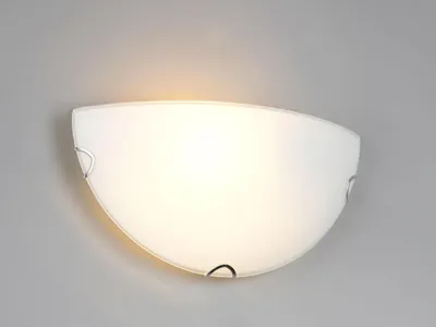 Produktbild von LED Wandlampe mit Lampenschirm halbrund Glas Weiß 30cm - Wandbeleuchtung innen