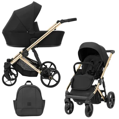 Produktbild von Kinderwagen Kunert Arizo Premium 2in1 - goldene Rahmenfarbe - Farbe: Schwarz