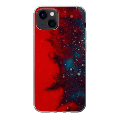 Produktbild von MuchoWow® Handyhülle Schutzhülle Hülle für iPhone 13 mini Tinte - abstrakt - rot - blau Silikon Softcase Handy Hülle - Softcase