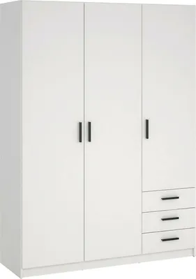 Immagine prodotto di Dmora Guardaroba 3 Ante Simeon 49.8x147 cm Bianco, Appendiabiti 3 Ante