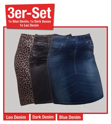 Produktbild von SMART TEX® Jeaneez Röcke 3er Set Gr. XXL