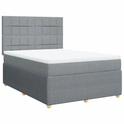 Produktbild von vidaXL Boxspringbett mit Matratze Hellgrau 140x200 cm Stoff