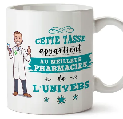 Mok aus Keramik, 350 ml, Farmaceutico-Design, spülmaschinengeeignet
