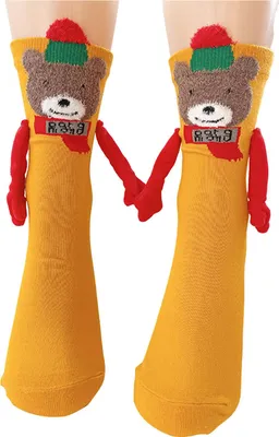 Produktbild von Magnetische Socken mit Händchenhalten – Lustige Weihnachtssocken mit Händchenhalten – Gag-Geschenk für Frauen und Männer