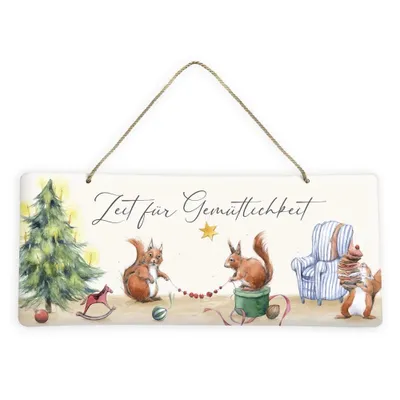 Produktbild von Grätz Verlag, Dekoschild Weihnachten mit Eichhörnchen