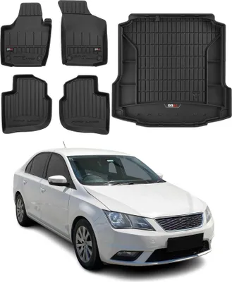 Produktbild von OMAC Fußmatten & Kofferraumwanne Set für Seat Toledo 2013-2019 Gummi Schwarz 5x