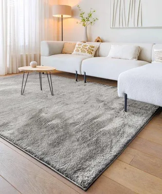 Produktbild von Unyqoos® Velours-Teppich Flair – Grau 160x230 cm, Polypropylen Soft-Touch, 2600 g/m², 20 mm Florhöhe