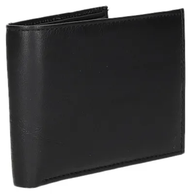 Produktbild von Ledergeldbörse Portemonnaie Brieftasche Rindleder Schwarz Querformat Uni