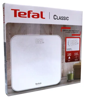 Produktbild von Tefal Classic PP1901V0, Elektronische Personenwaage, 180 kg, 100 g, Weiß, kg, lb, ST, Quadratisch