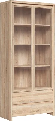 Produktbild von Geschirrschrank Soren mit 2 Schubladen und 2 Türen, Holzoptik, 200.5cm